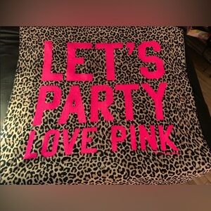 RARE Victoria’s Secret let’s party love pink blanket